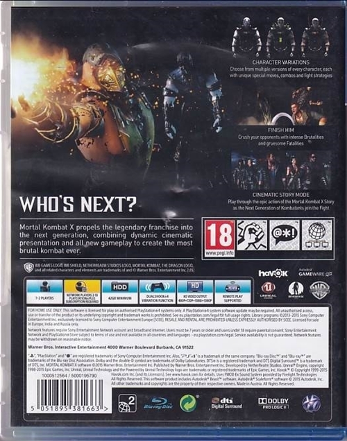 Mortal Kombat X - PS4 (B Grade) (Genbrug)